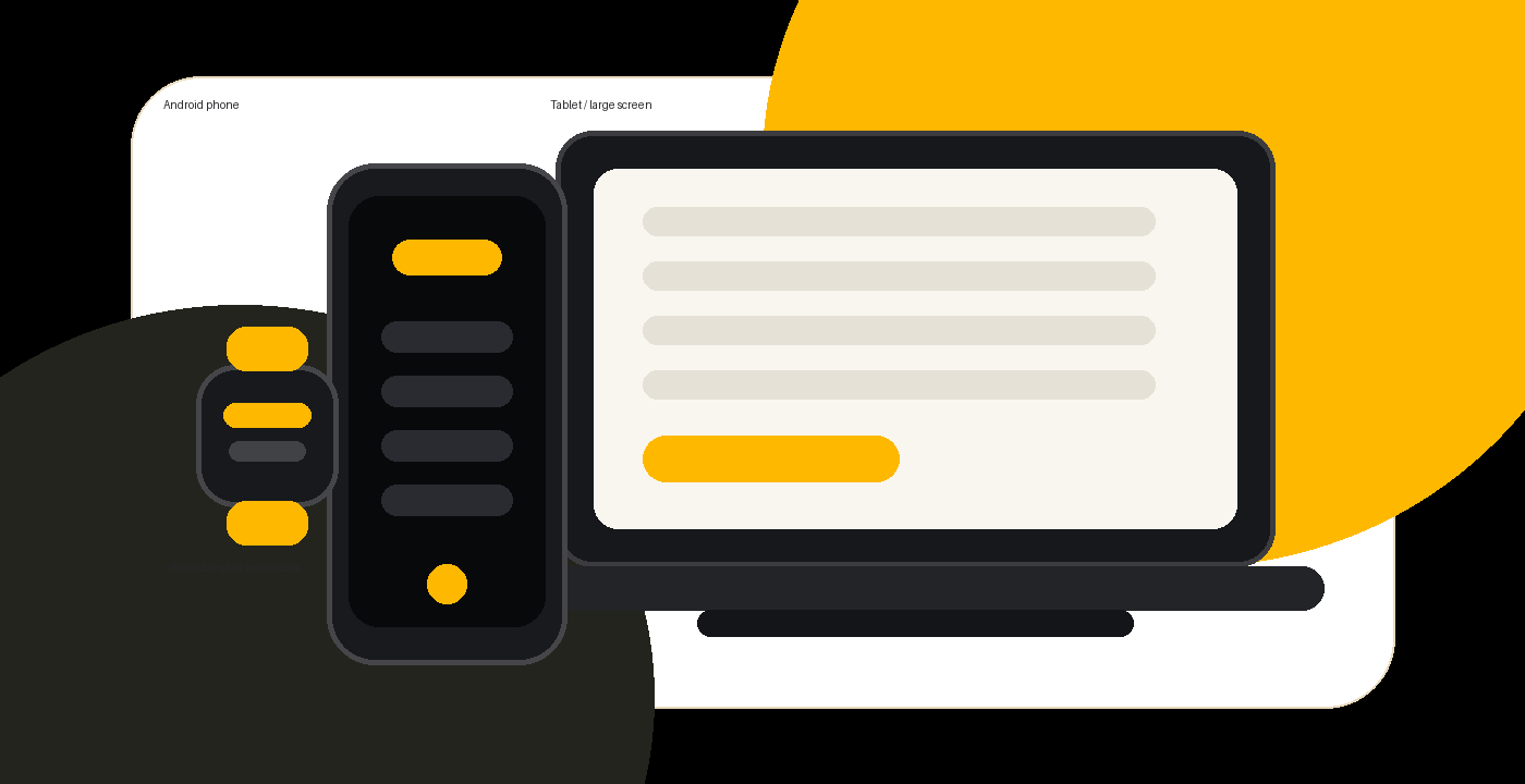 AuraCache running on multiple Android devices including phones and tablets